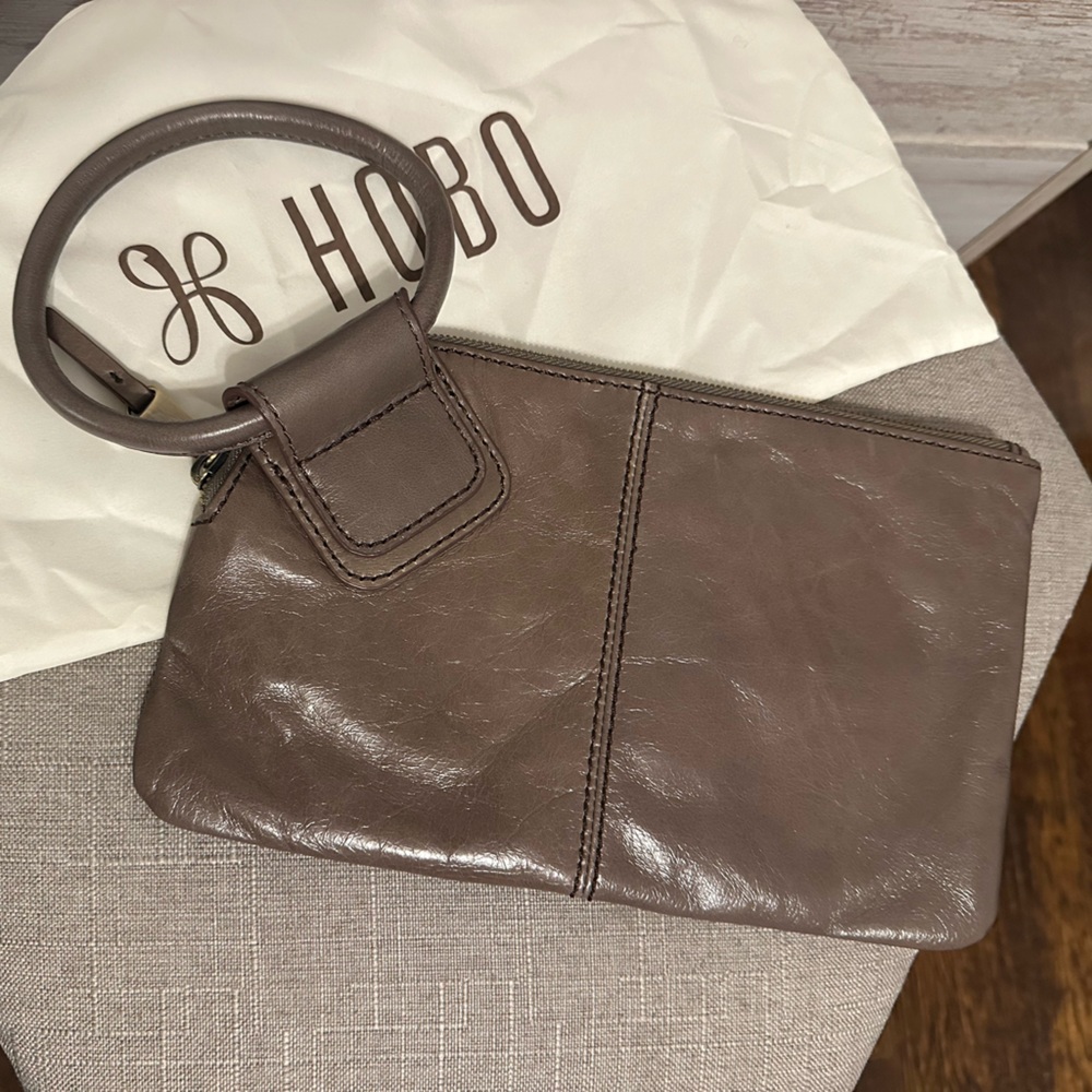 HOBO Brown Leather Wristlet